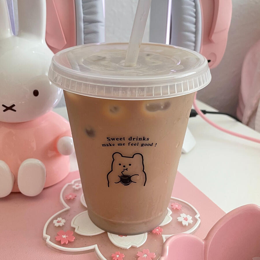 Coffee Cup + Lid + Straw